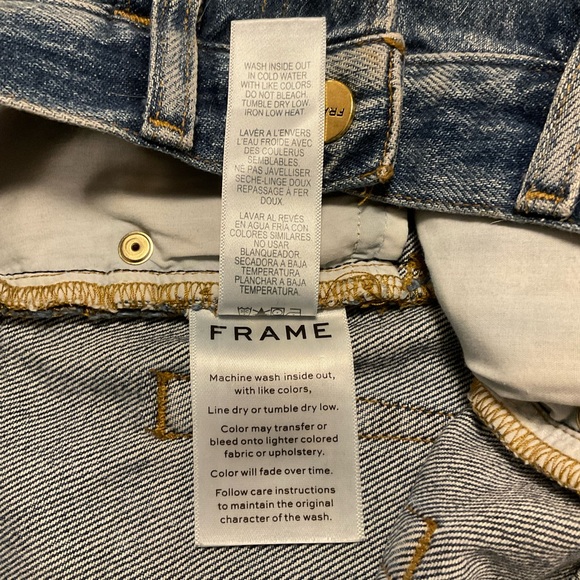 Frame Denim Mini Shirt, Washed Denim, 100% Cotton, 5-Pocket Style, Size 27 - Picture 11 of 12